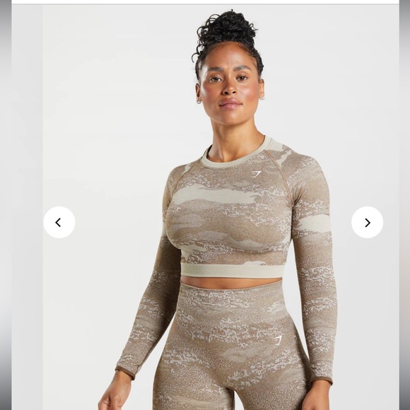 Gymshark Adapt Camo Seamless Lace Up Back Top - L - Picture 3 of 3